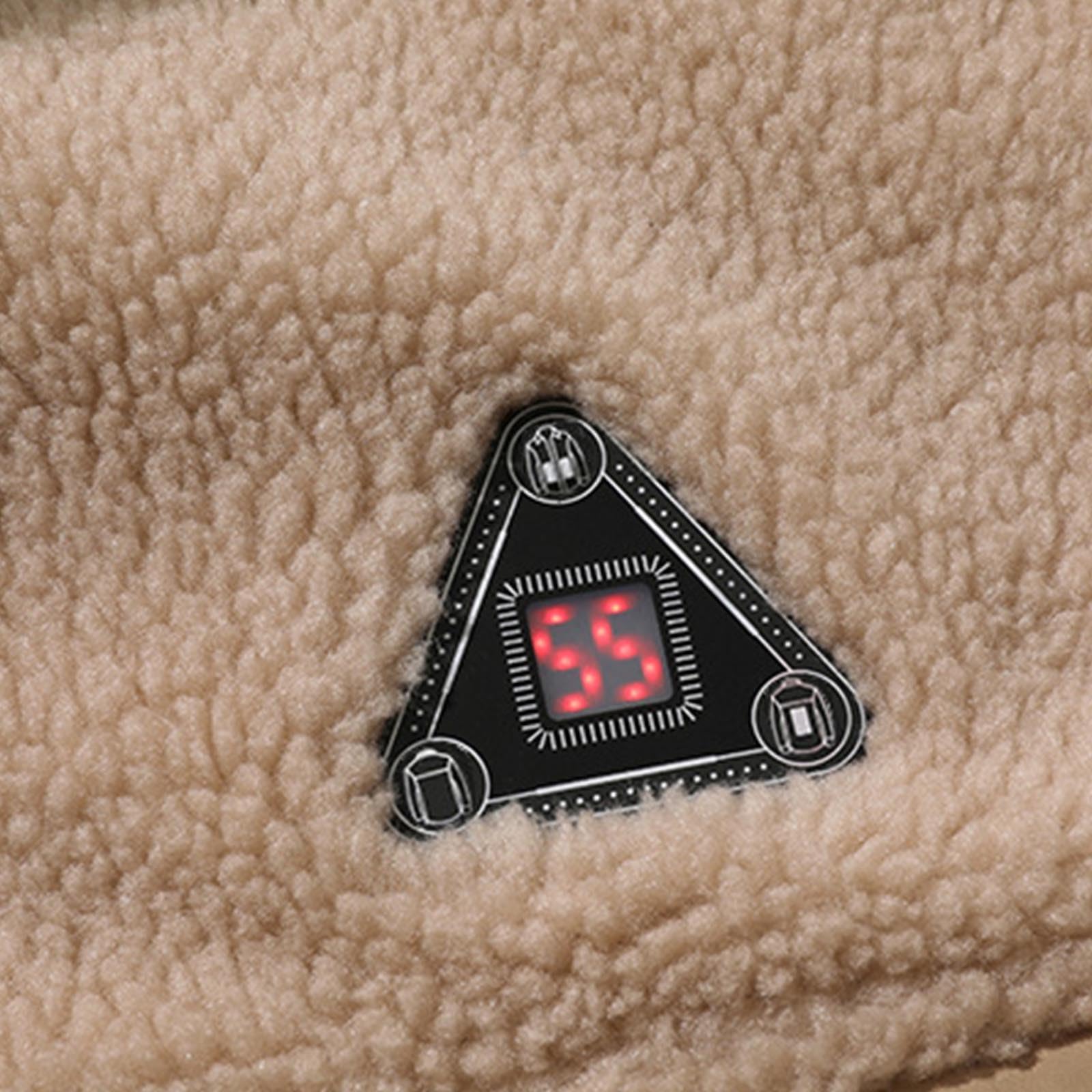 Beheizbare Jacke Herren Damen, Teddy-Fleece Beheizte Jacke USB Elektrische Heizjacke mit 4 Heizzonen Heizmantel Weiche und Warme Jacke mit Heizung Waschbarer Winterjacke für Outdoor Reiten Skifahren