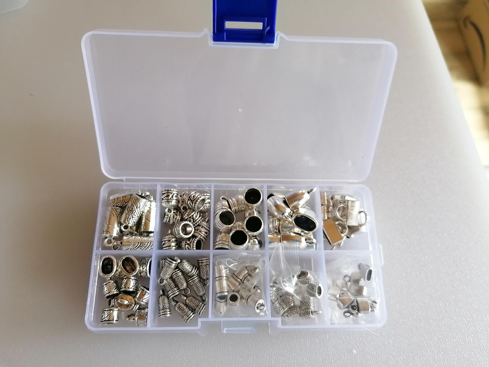 100pcs Perle Boutons, 10 Styles Blanc Faux Perle Boutons Avec