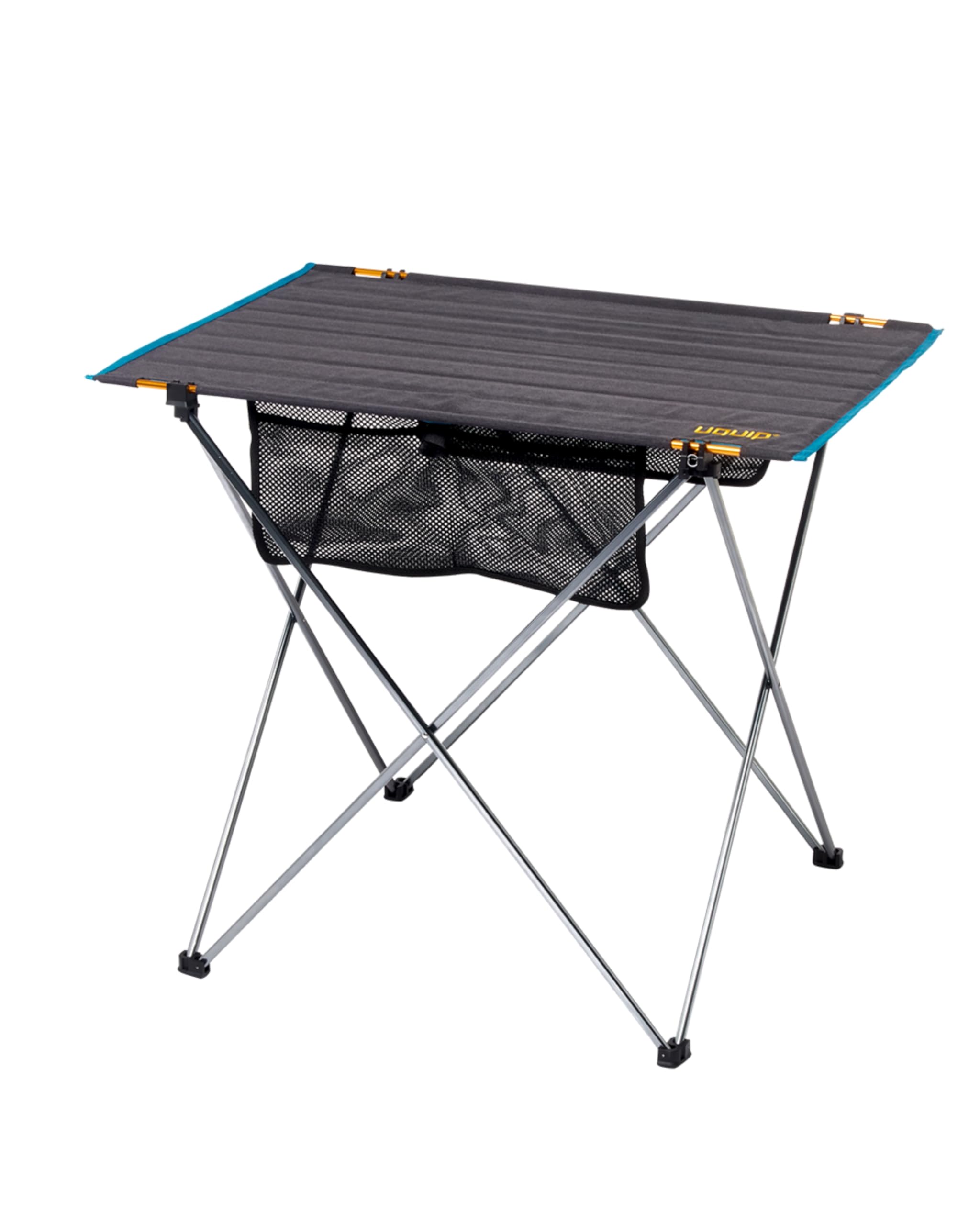 Uquip Campingtisch Liberty L Grey I 58 x 65 x 80 cm I kompakter Falttisch mit 30 kg Traglast I Leichter Klapptisch aus Aluminium I tragbarer Outdoor-Tisch für Camping, Picknick, Festivals & Garten