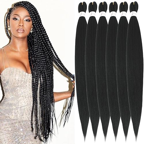 Rajout Cheveux Tressés Pré-étirés Noir Naturelles Black 30 Pouces Long