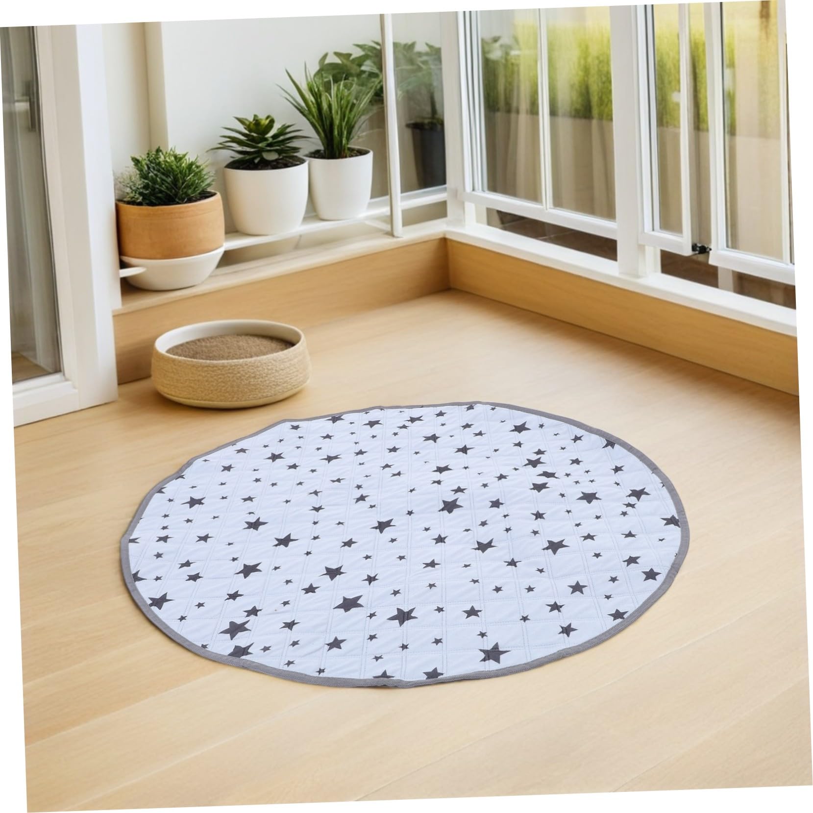 Tappetino Lavabile per Urina Animali Rotondo, Antiscivolo | Flanella, Riutilizzabile, 35, 37x35, 37 Pollici, per Cani, Gatti e Piccoli Roditori