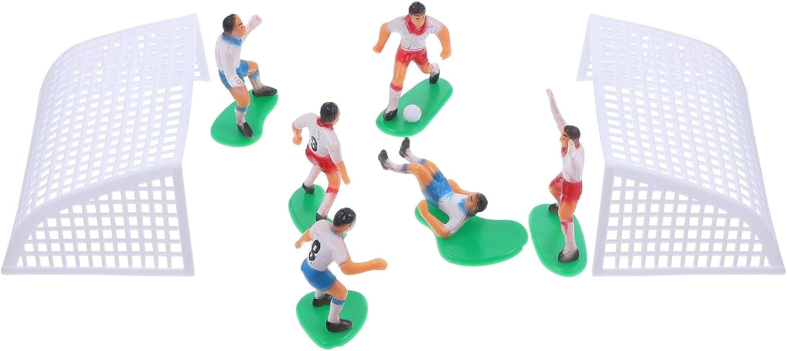 Bake House 6pcs Soccer Cake Toppers, Football Theme Party Decorations, Happy Birthday Graduation Decoration for Boy Girl Cake