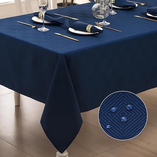 Mantel rectangular de jacquard diagonal, impermeable y resistente a las arrugas, mantel de tela a cuadros, elegante con patrón de cuadrícula para