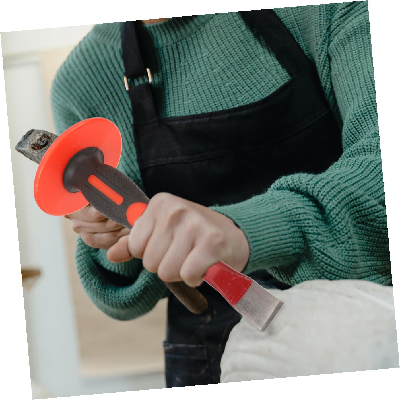 ABOOFAN Chrome Vanadium Masonry Chisel Set Flat Pointed Head Demolishing Chisels Hand Guard