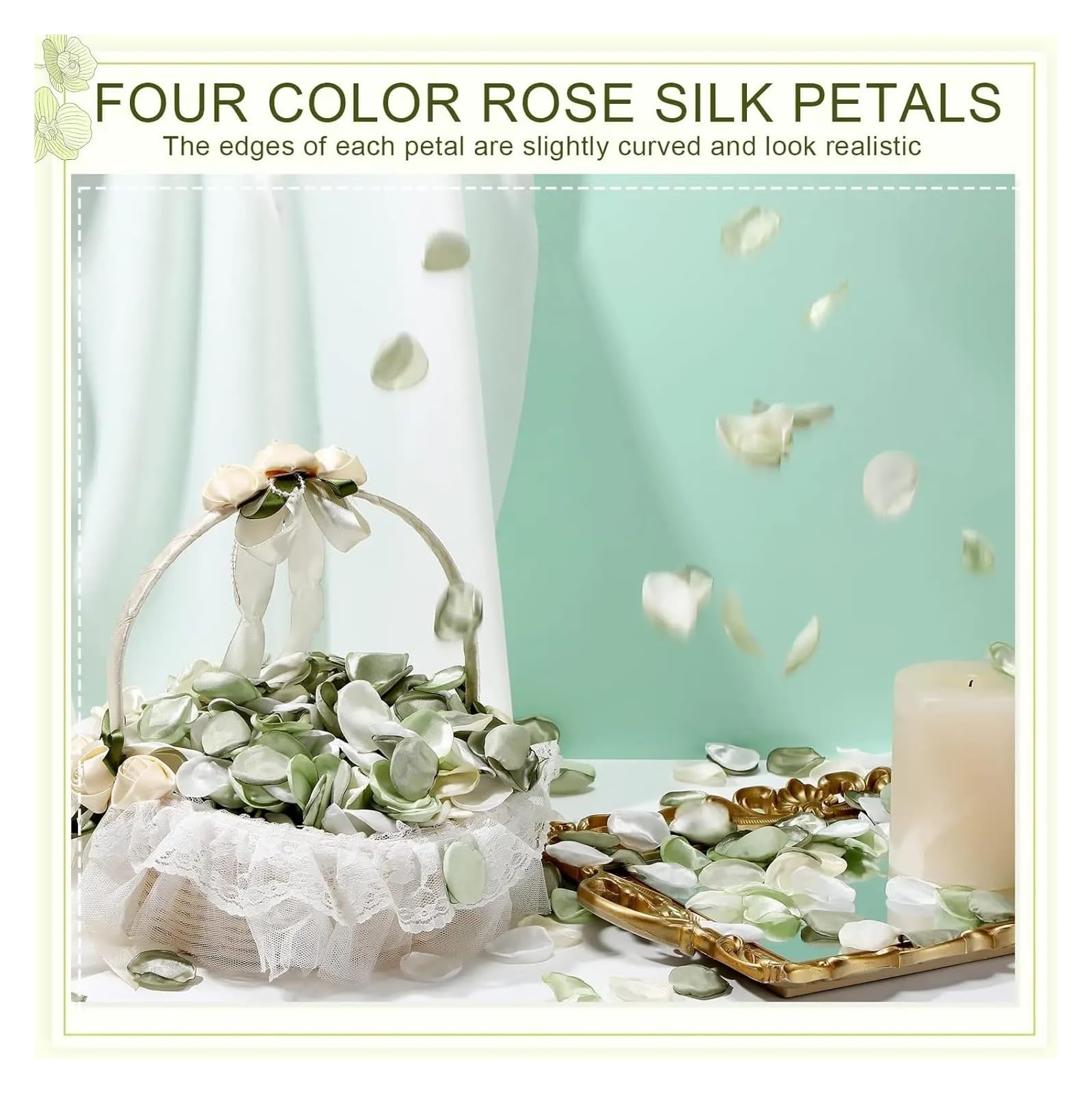Petali di rosa artificiali in seta per matrimoni, 600-1800 pezzi, per cestini, corridoi, centrotavola (rosa cipria, 1200 pezzi)