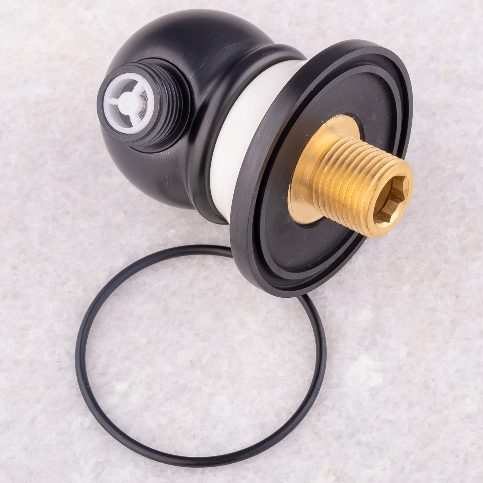 Conector de Pared para Ducha Negro Nostálgico, Latón Macizo con Inserción de Cerámica, Rosca Exterior 1/2", Acabado Mate, Montaje en Pared