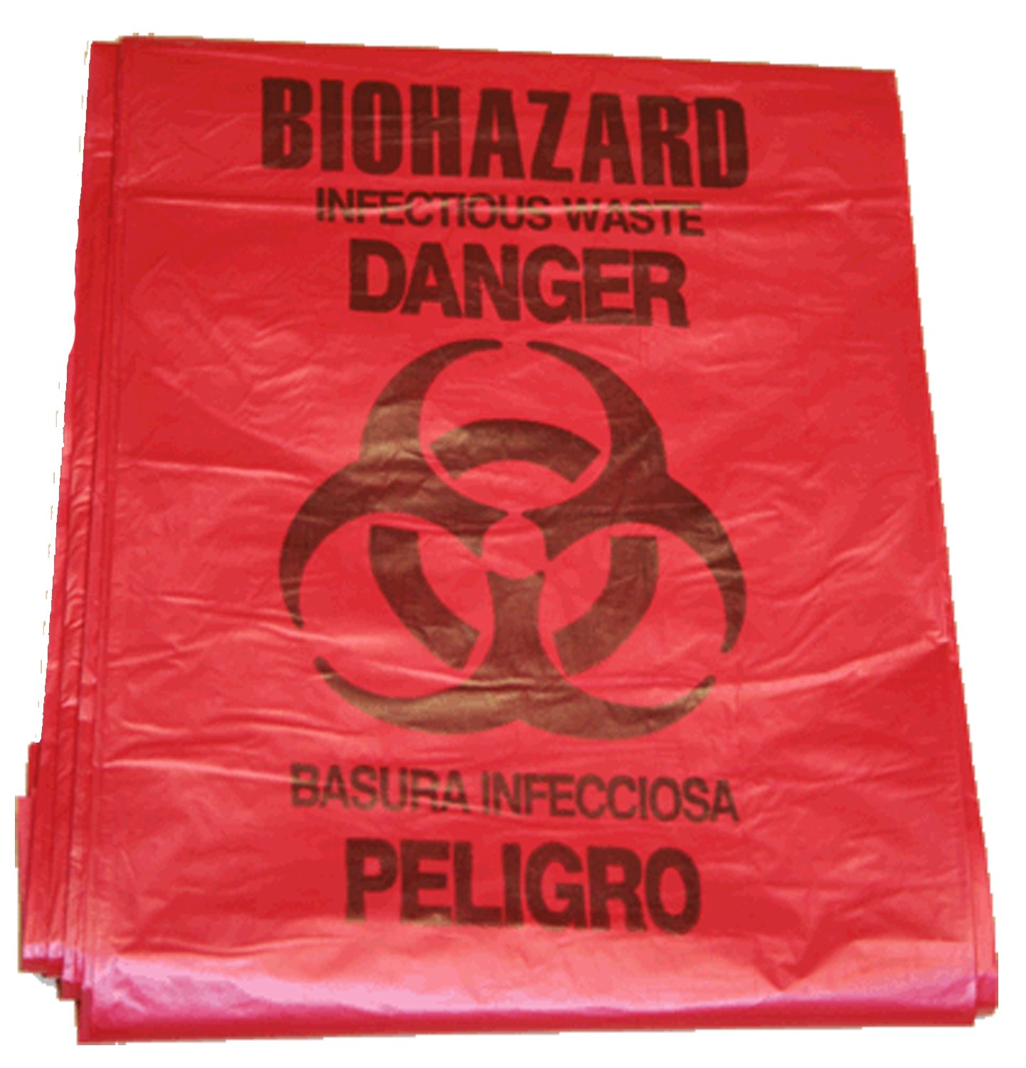 Bright Red Bin with Attached Lid and Foot Operated Pedal For Laboratory  Biohazard Bags