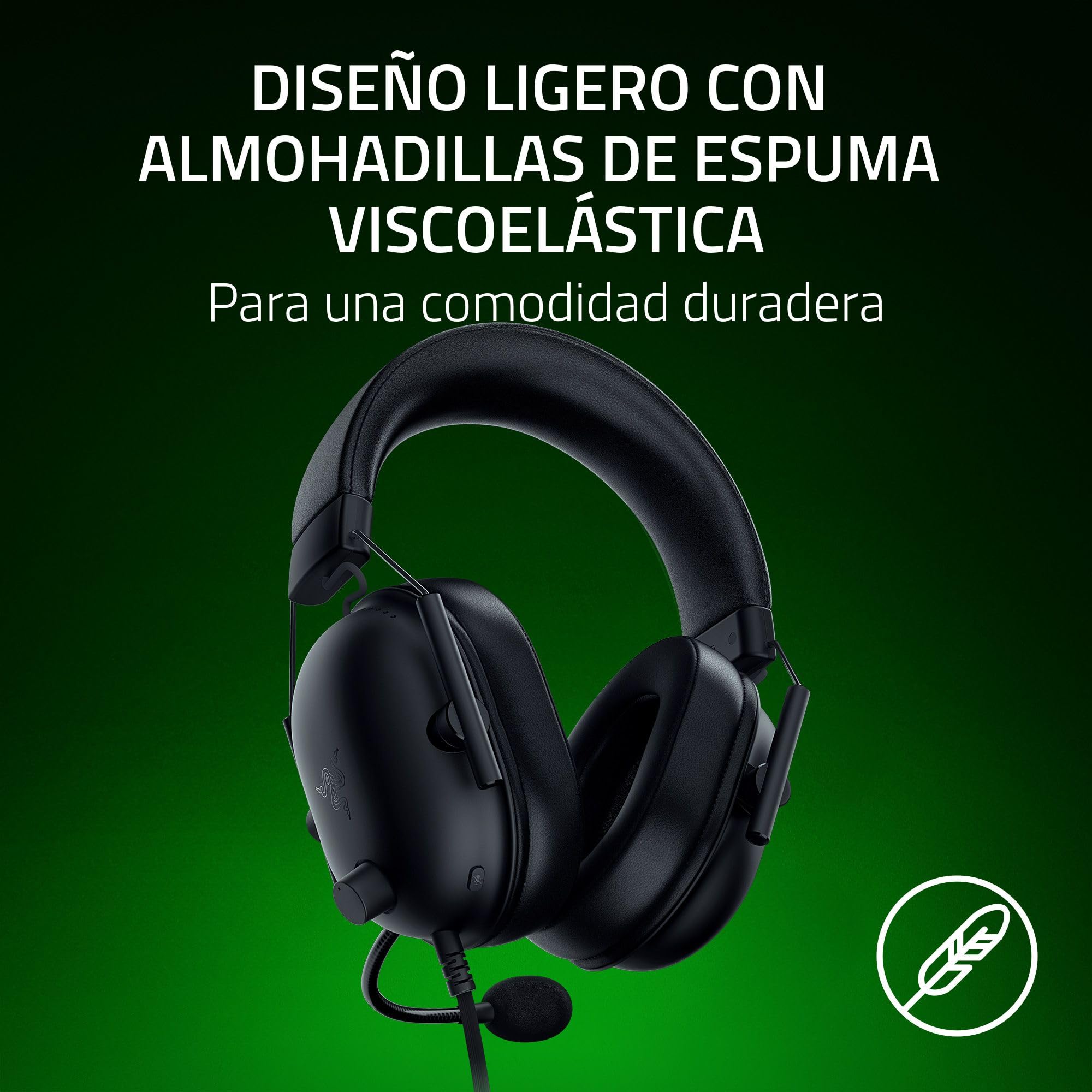 Razer Blackshark V2 X (Xbox) - Auriculares con Cable para la Consola Xbox S|X (250g, micrófono cardioide, Controladores 50mm, cancelación pasiva del Ruido, Conector 3,5mm) Negro