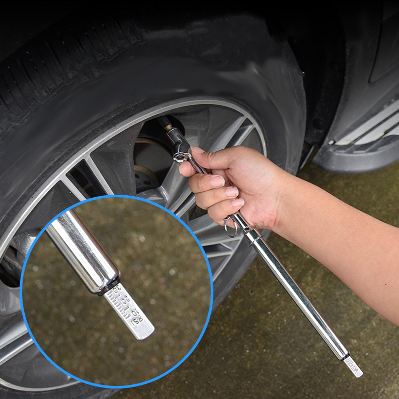Ciśnieniomierz do Opon 5 szt., 10-150 PSI, z podwójną głowicą | Mechaniczny miernik powietrza do samochodów ciężarowych, głowice ze stopu cynku, do motocykla SUV RV ATV