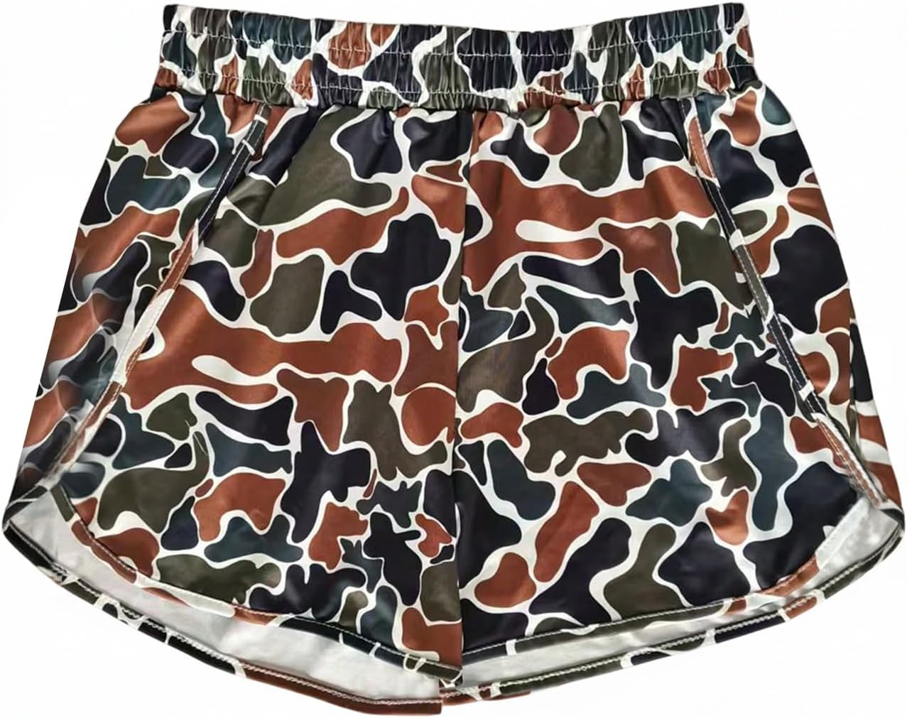 SOLY HUX Women's Camo Mini Shorts Elastic Waist Printed Casual Summer Short Pants