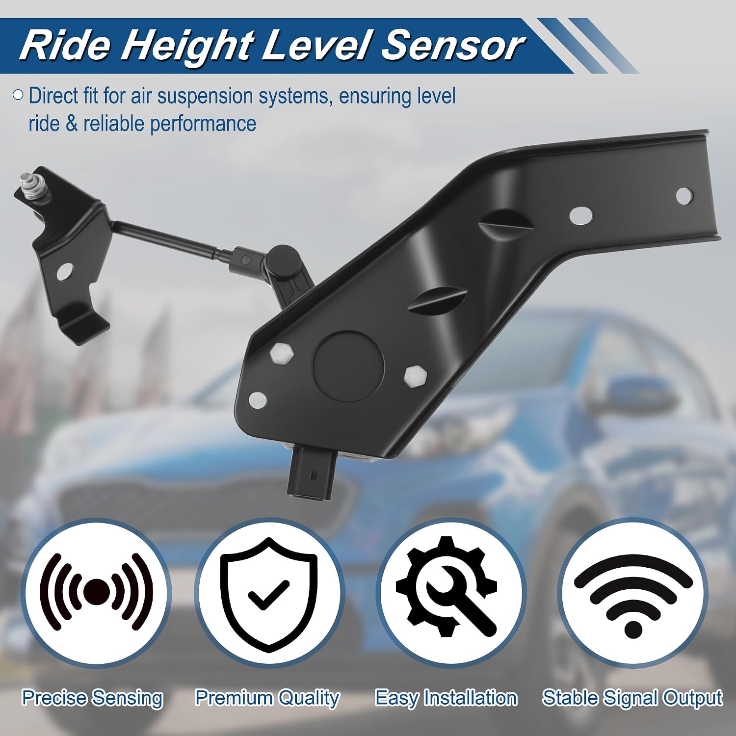 No.FL1Z5A967B Ride Height Level Sensor for Ford Expedition 2015-2021 Air Suspension Ride Height Sensor 3 Pins Rear Left Position Metal Plastic 1 Pcs