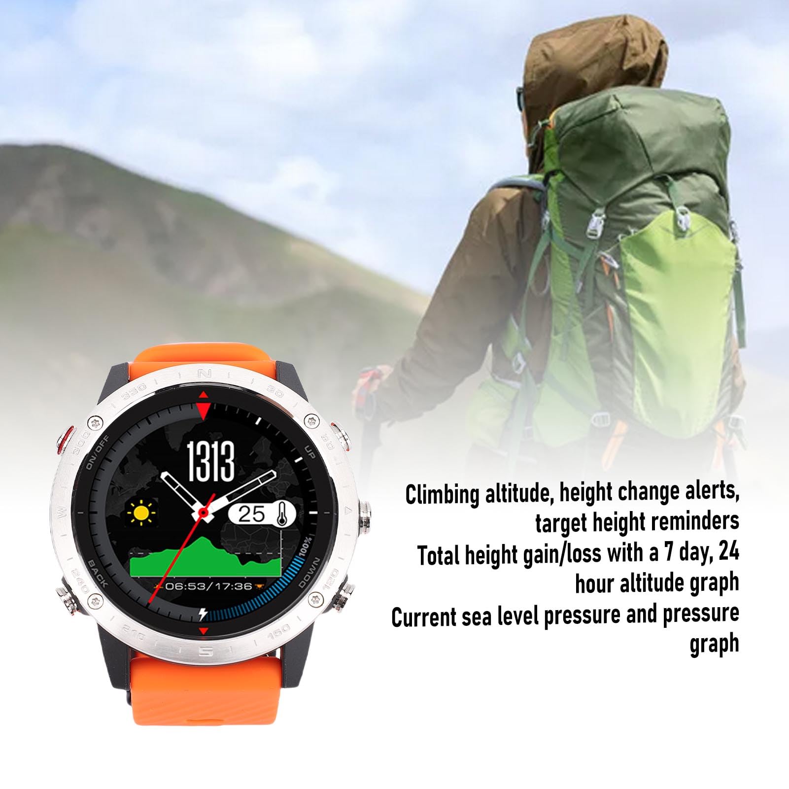 Sonew Orologio Smart Sportivo in Lega Rotondo da 0,3 Pollici per Uomo,