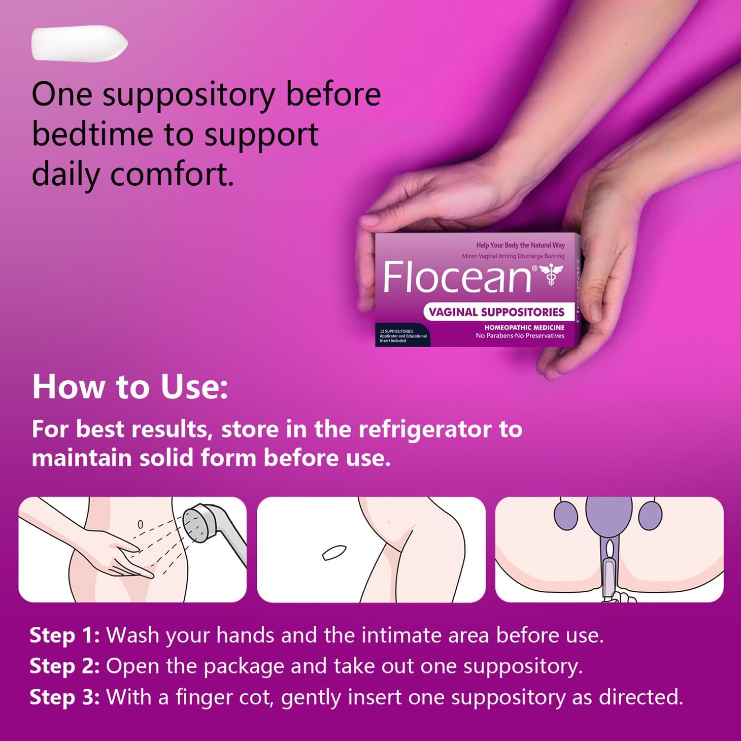 Calendula Vaginal Suppositories for Women - Herbal Alternative to Boric Acid Suppositories, Supports pH Balance, Odor Control & Itching Relief, Paraben-Free & Preservative-Free, 12 Count - Image 4