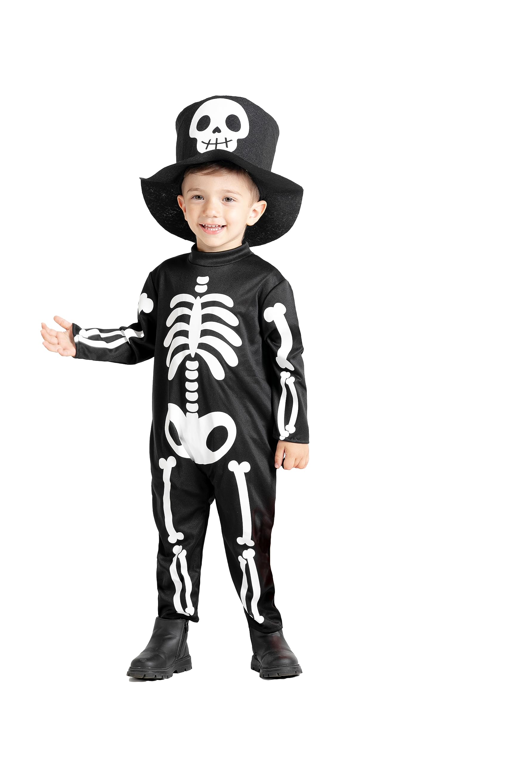 Baby Skeleton costume disguise fancy dress unisex baby (Size 2-3 years) with hat