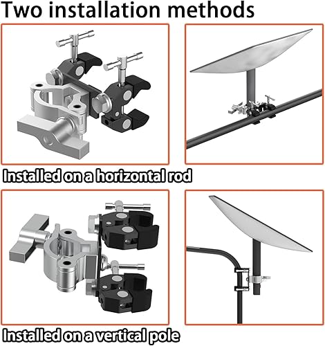 Miniatura 4 de BUJ Soporte de tubo de escalera RV para Starlink V1 y V2, soporte para barandilla de techo de cámper, juego de montaje universal Starlink, marco de