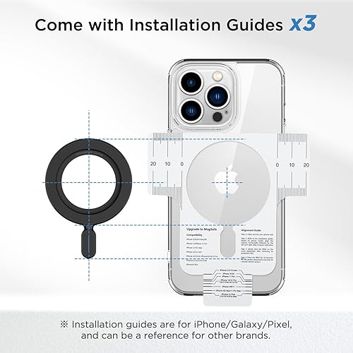 Miniatura 5 de OUTXE Adhesivo magnético para anillo, paquete de 2 adaptadores magnéticos universales compatibles con accesorios MagSafe, iPhoneAndroidGalaxyPixel y