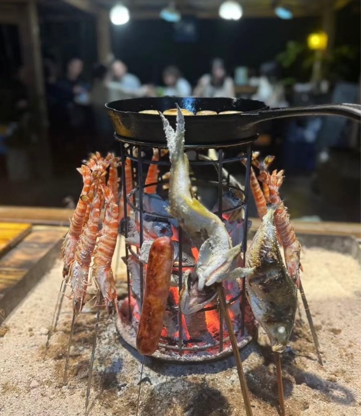 Amazon.co.jp: 原始焼きスタンド 炉端焼き 五徳 魚焼き 枠 囲炉裏 火鉢