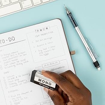 Amazon.com : Tombow 57330 MONO Black Eraser, Medium, 3-Pack