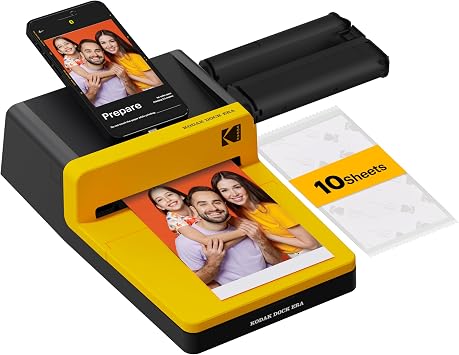 KODAK Dock ERA 4x6 Photo Printer, Smartphone Docking, 4PASS, 10 Sheets | Bluetooth, iPhone & Android Smartphone Compatible, Charge While Printing, Water, Fingerprint and Fade Resistant