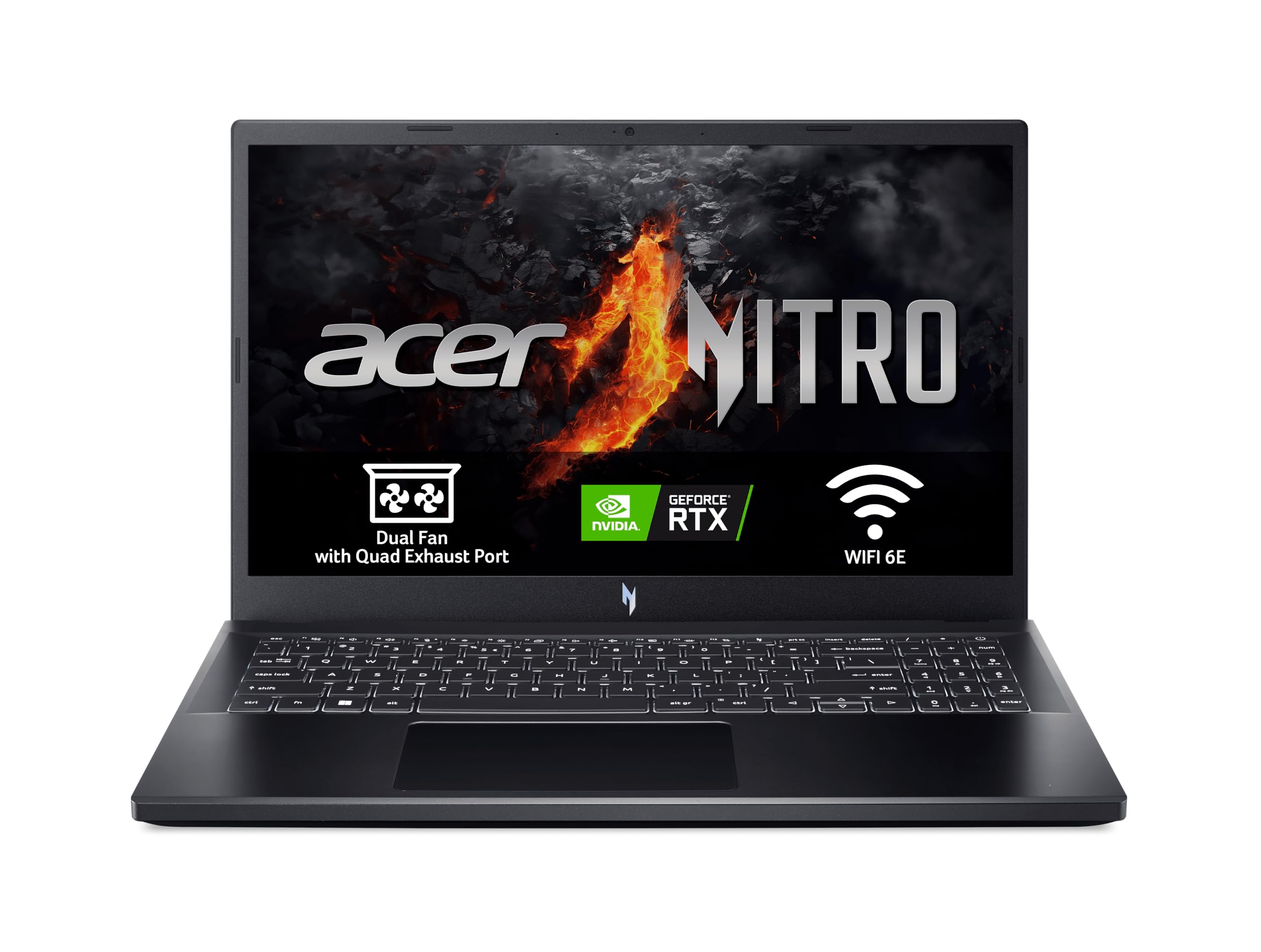 Acer Nitro ANV15-51-51M7 - Ordenador Portátil Gaming 15.6" Full HD IPS 144Hz (Intel Core i5-13420H, 16GB RAM, 512GB SSD, NVIDIA GeForce RTX 4050, Sin Sistema Operativo) Negro - Teclado QWERTY Español