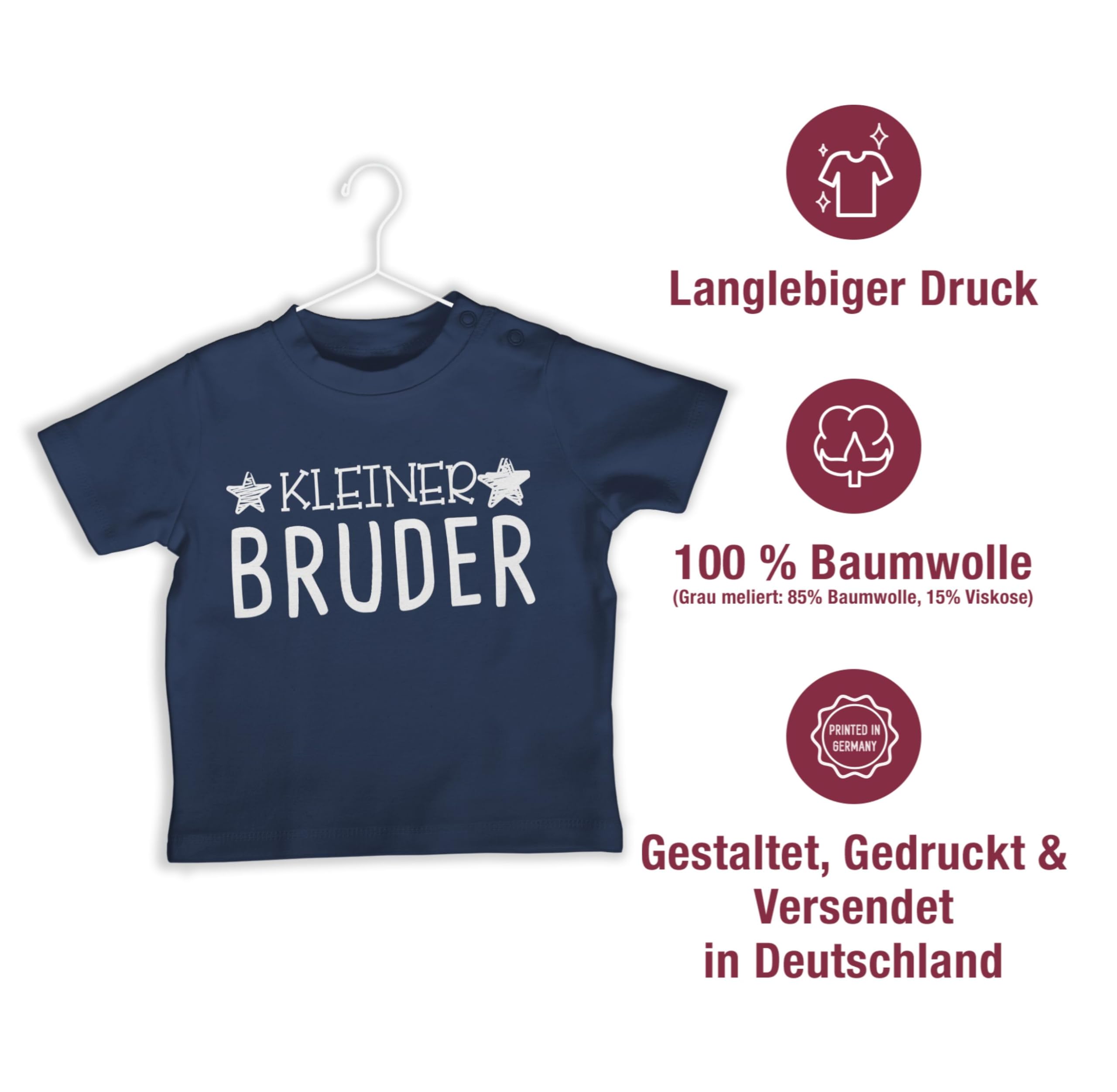 Shirtracer - Baby T-Shirt Mädchen Jungen - Kleiner Bruder Sterne