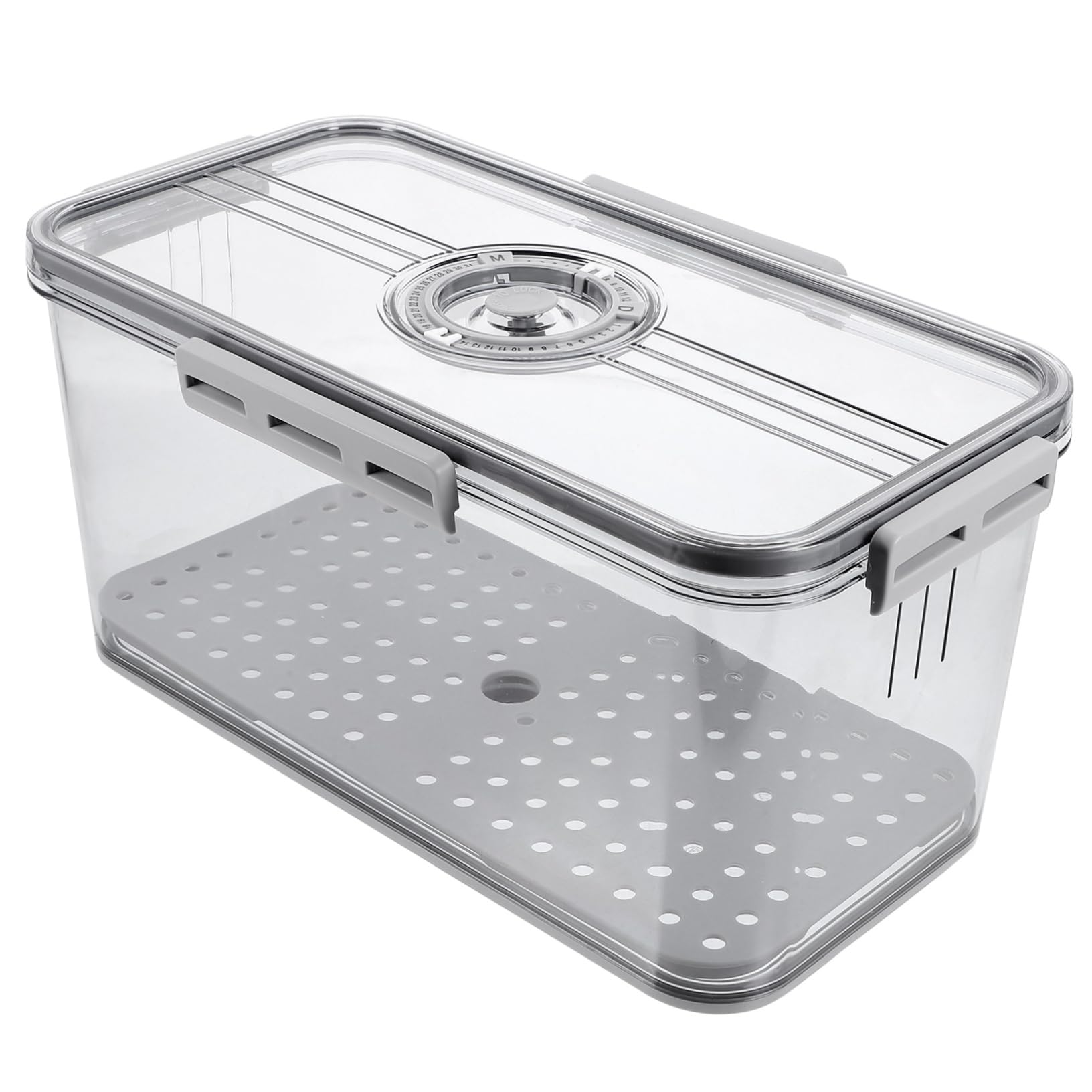 Zerodeko Caja Organizadora para Alimentos y Frutas con Tapa Hermética y Bandeja de Drenaje de Pet para Mantener Frescura en Refrigerador y Congelador