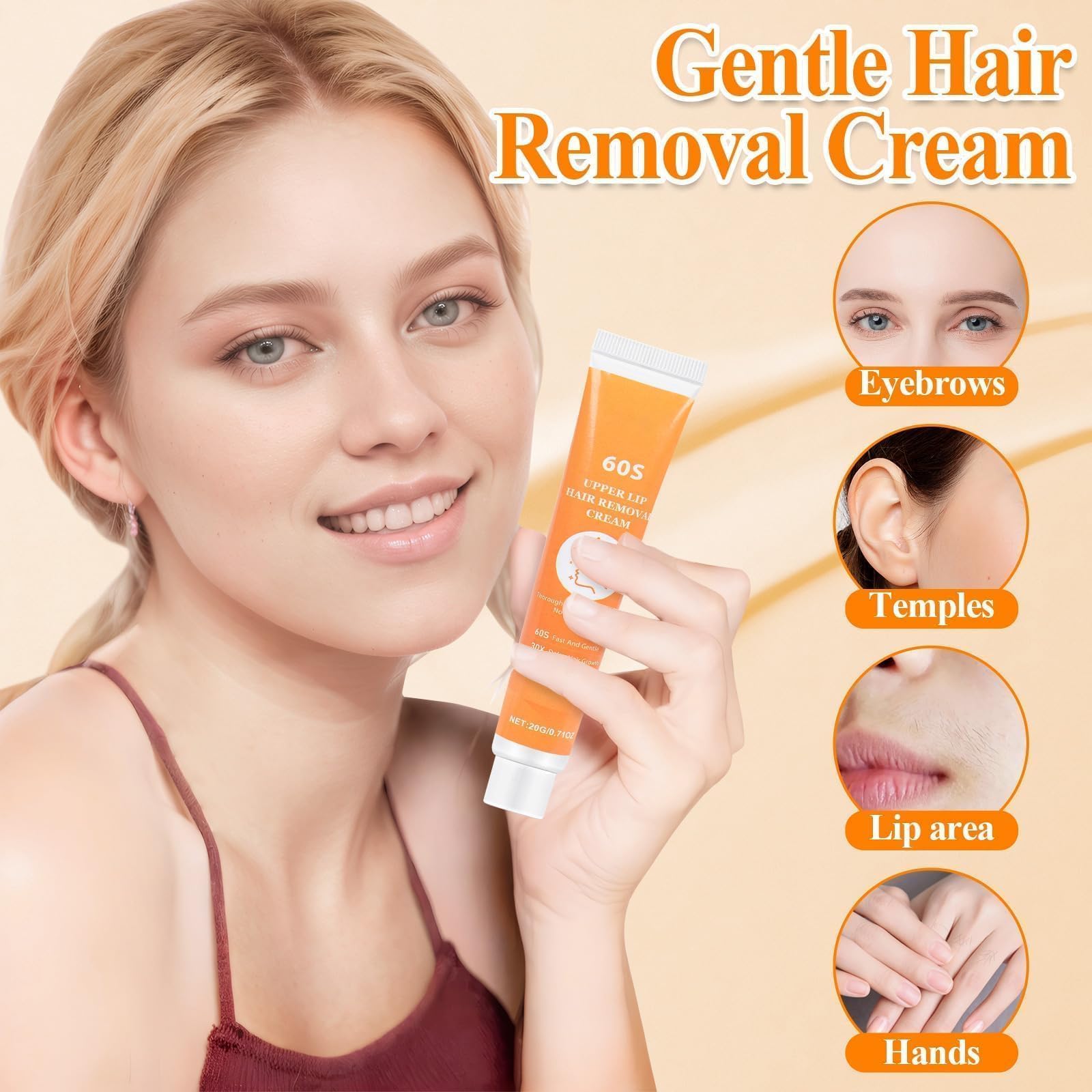 2 Stück Gesichtshaarentfernungscreme, Oberlippenhaarentfernung, Haarentfernungscreme, Wirksame Enthaarungscreme für Gesicht, Schmerzfreie, Hair Removal Cream For Women Man, Hydrating