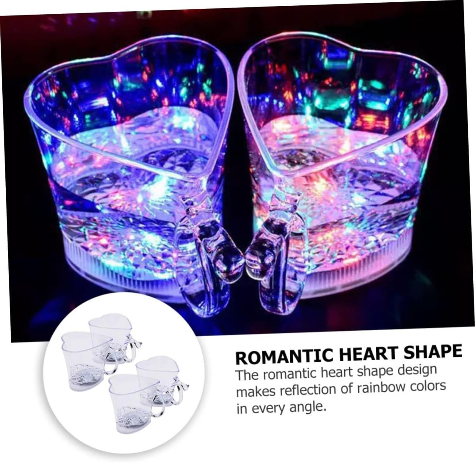 Jarras de cerveza personalizadas Jarras, jarras de cerveza, jarras de cerveza, 4 piezas Taza luminosa Tazas de cerveza de plástico Vasos brillantes Vasos de agua de plástico Vaso con purpurina Vaso de