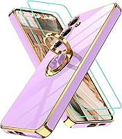 Vista 156 de Gritup Funda para Samsung Galaxy A14 5G: Funda para Samsung A14 2 piezas, protector de pantalla, soporte de anillo de rotación de 360°, soporte