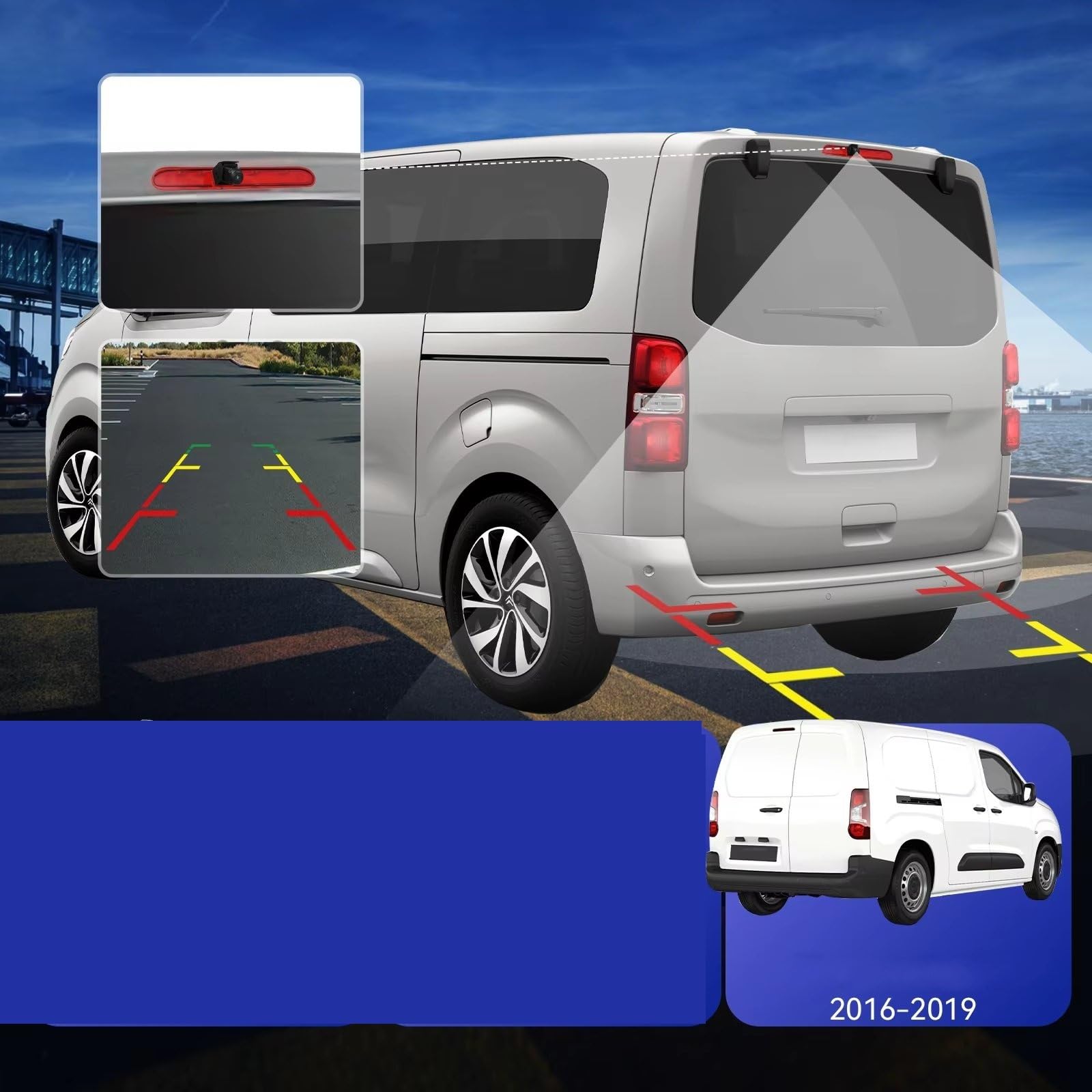 Marcha Atrás Cámara Visión Trasera para Toyota para Proace 2016-2019 Cámara De Marcha Atrás De Respaldo Luz De Freno De Visión Nocturna