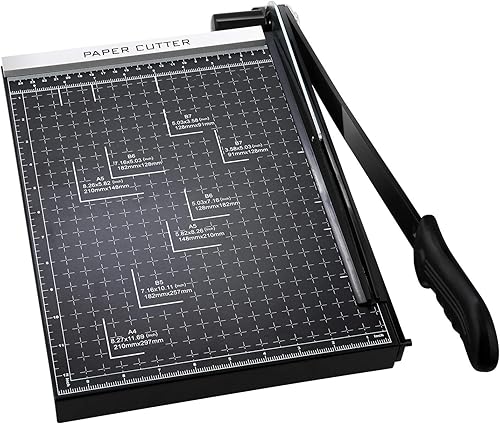 Cortador de papel A4 con base de metal resistente, recortadora de papel a cuadrícula, máquina de manualidades de guillotina fotográfica, longitud de