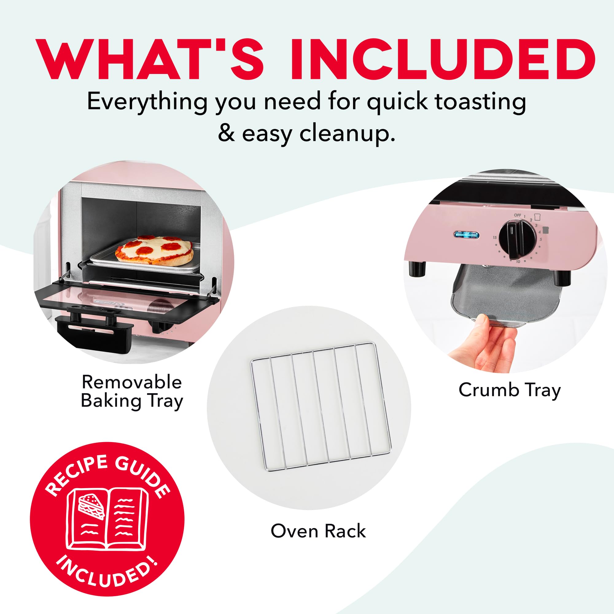 Dash Mini Toaster Oven - Pink -7