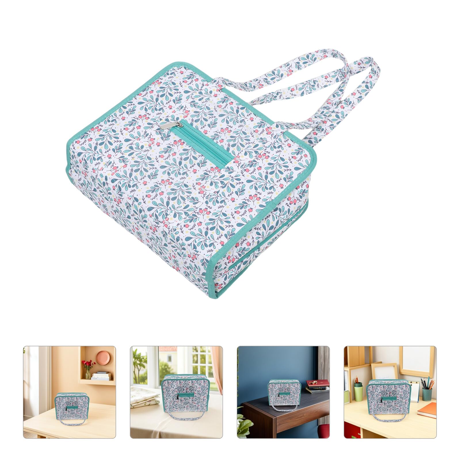 Mehrlagige Stickwerkzeugtasche mit Print für Anfänger | Stoffausführung, Tragbar mit Stabilem Griff, Große Kapazität für Ordnung und Schutz, für Heimatelier