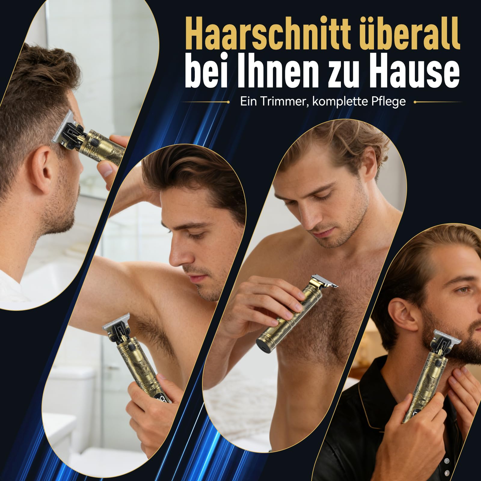 Haarschneidemaschine, Barttrimmer Herren Profi Set, Trimmer Herren mit LED Anzeige, Präzisions Haartrimmer Herren für Konturen, USB-C Wiederaufladbar, Elektrischer Haarschneider & Bartschneider