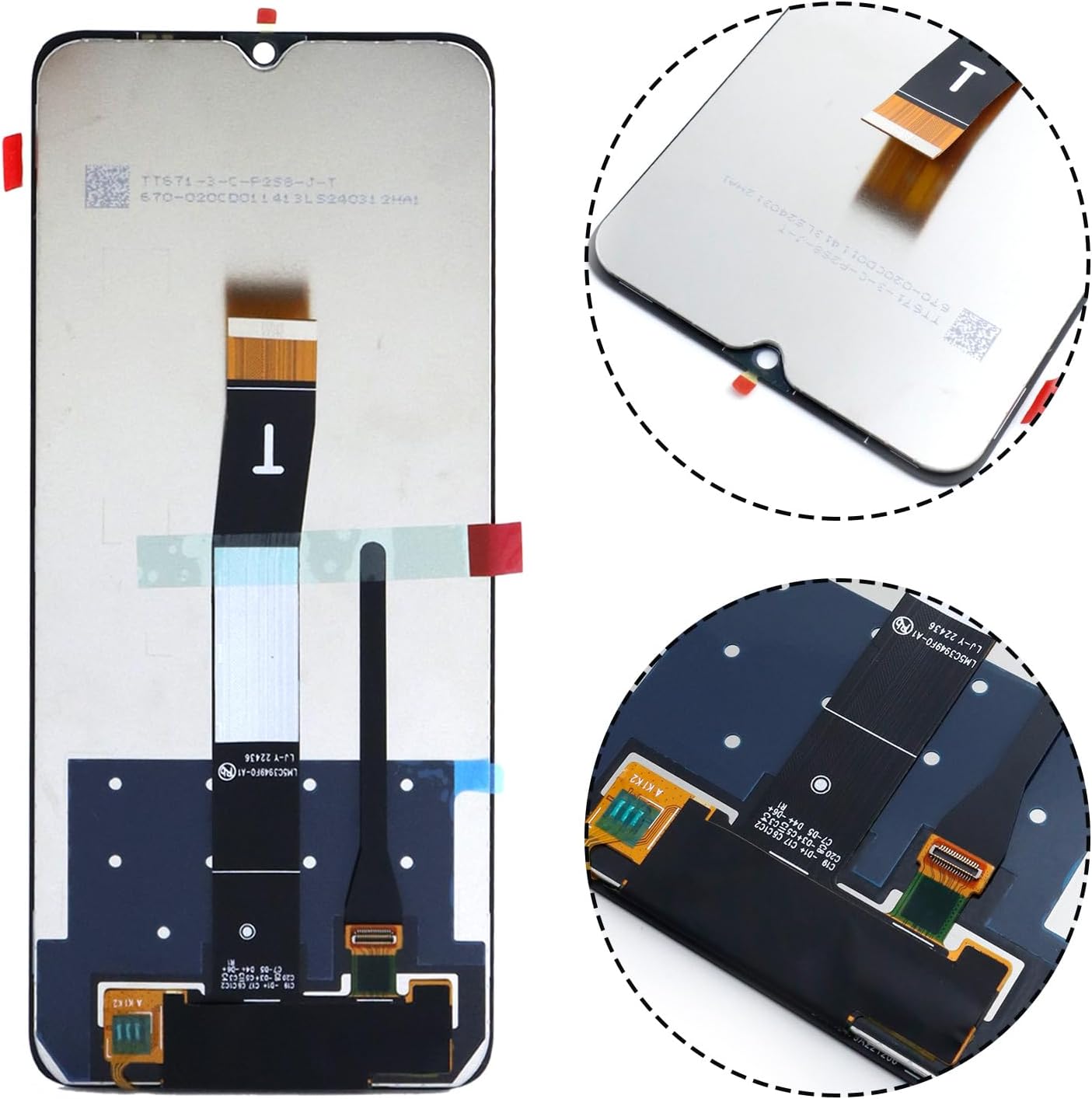 for Xiaomi Redmi 12C/Redmi 11A/Poco C55 LCD Display Touch Screen Digitizer Assembly Replacement Black (Without Frame)