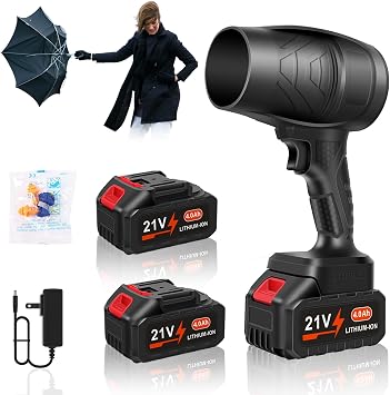 Leaf Blower Cordless, Powerful Handheld Electric Blower with 221V Batteries, Lightweight Leaf Blower for Lawn Care, Patio, Leaves, Snow & Dust Removal (Leaf Blower Cordless)