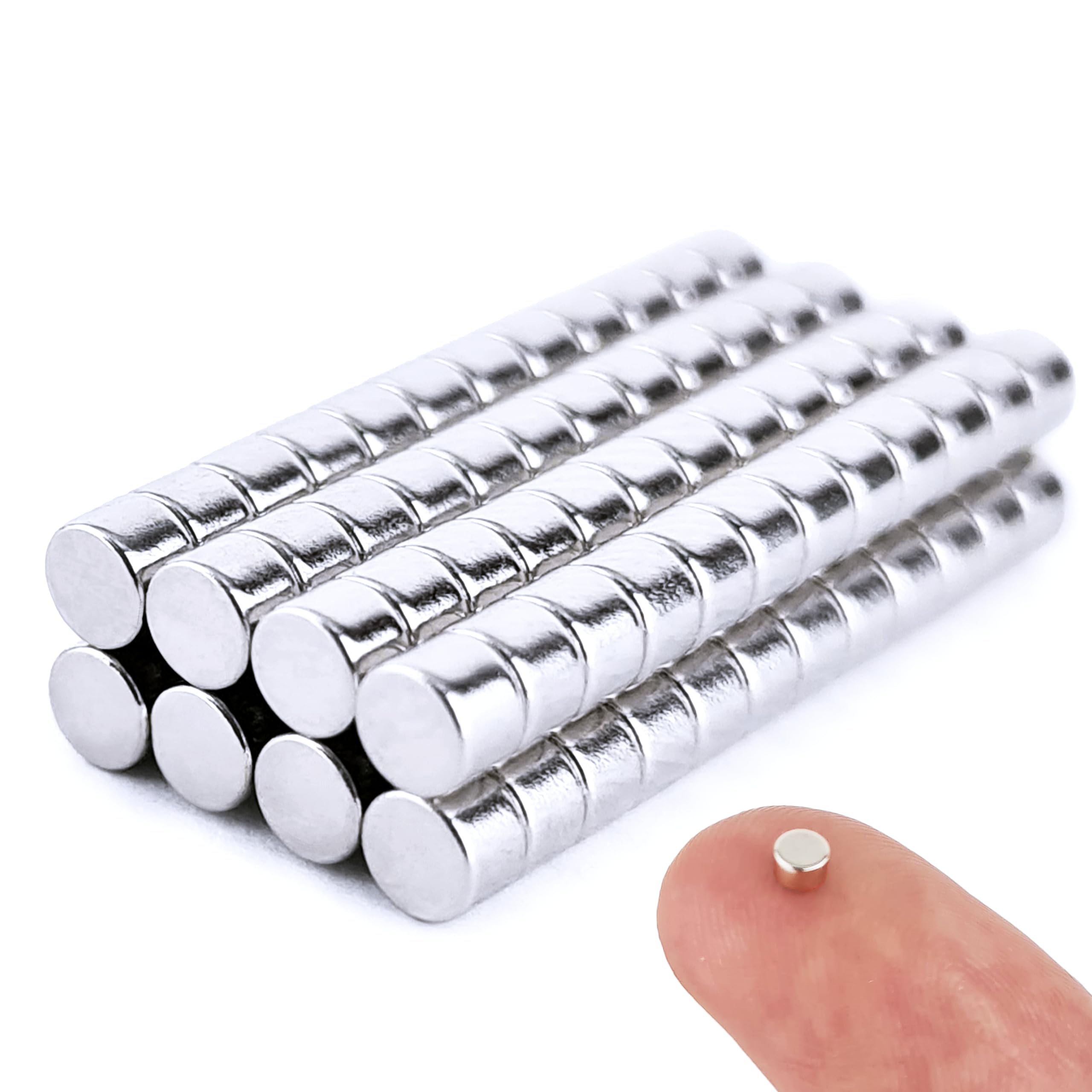 PACKIVO Pack of 100 3 x 2 mm Small Round Mini Neodymium Magnets Strong for Fridge, Hobby, Craft, Office, 3D Printing, Magnetic Board, Whiteboard, Photos, DIY