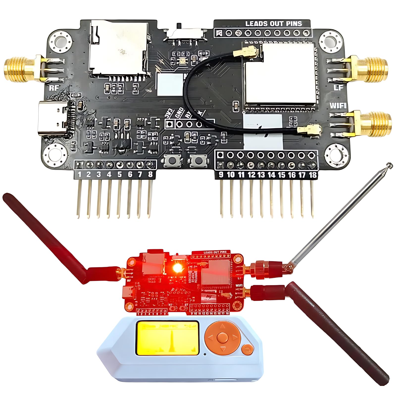 pour le module Flipper Xero Wifi, 2,4 g/5 GHz pour le module de modification Flipper Zero, carte d'extension, carte de développement de Wi-Fi multiplaque, prend en charge le module NRF/Sniffer