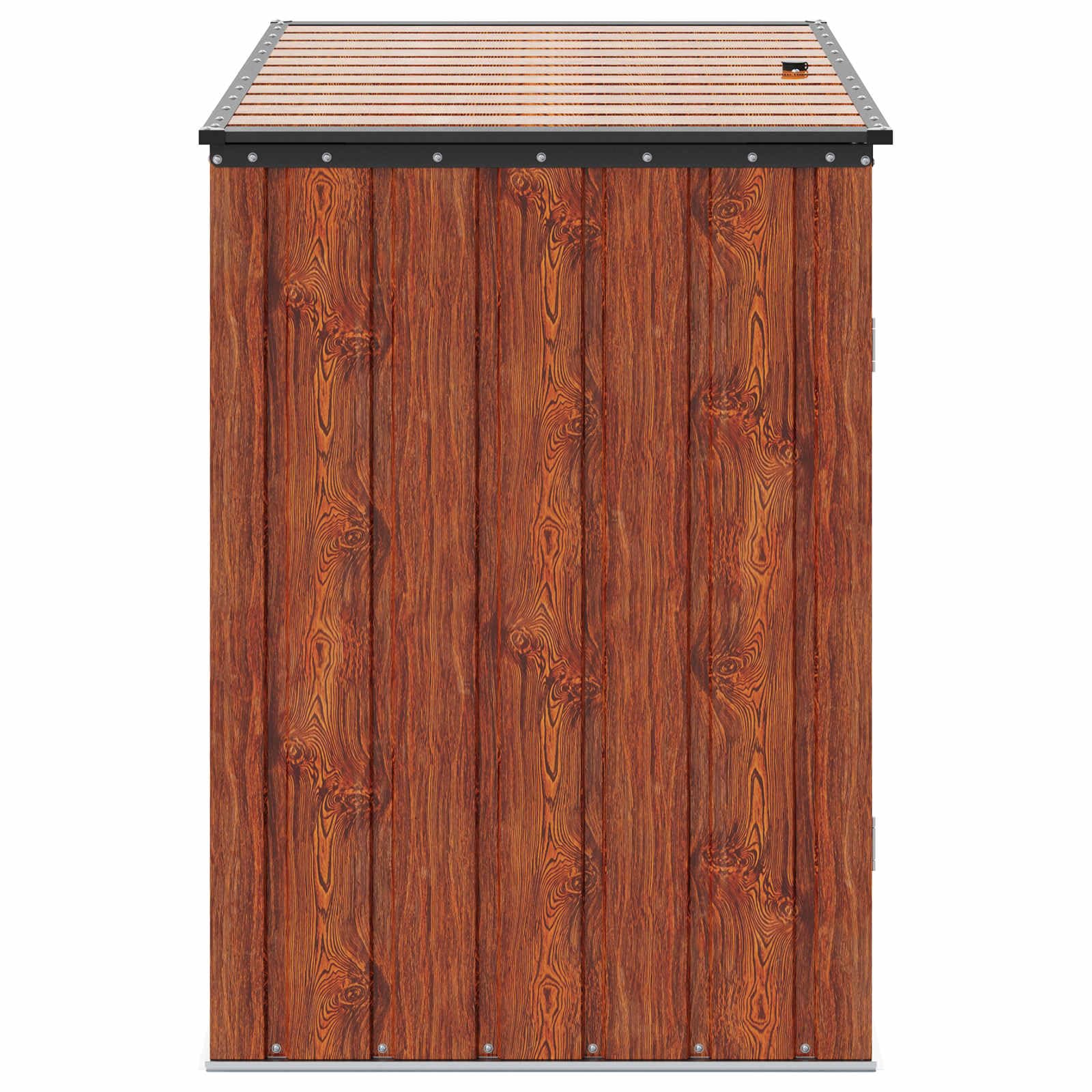 Skrzynka do przechowywania ogrodowa brązowa stal 151,5 x 82 x 110,5 cm