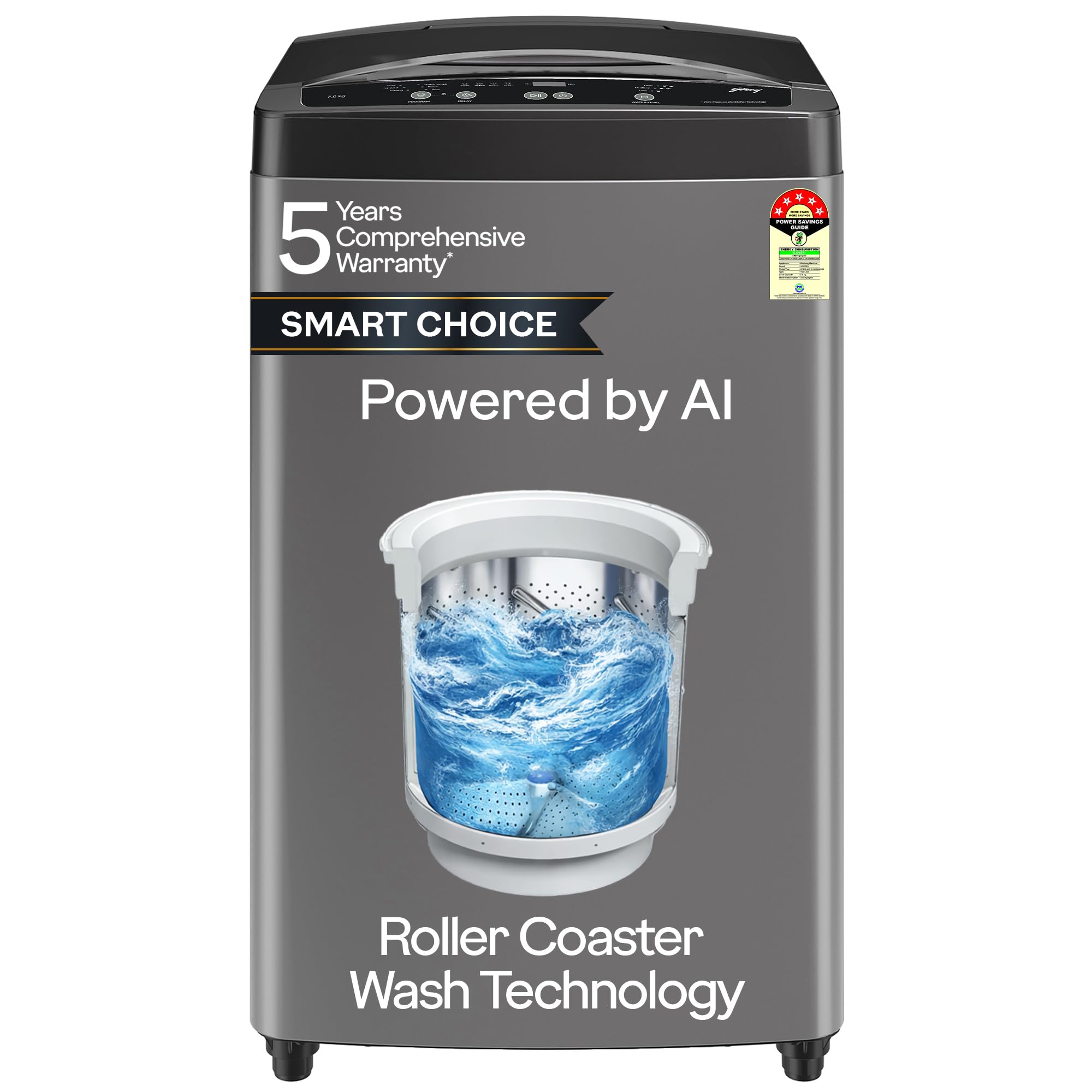 Godrej 7 kg 5 Star Fully Automatic Top Load Washing Machine WTEON EGRIF 75