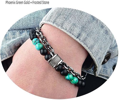 Miniatura 3 de Joyería de moda de acero inoxidable ojo de tigre natural Obsidiana para hombremujer pulsera de cuentas de 0.394 in