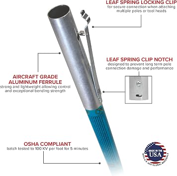 Jameson BL-6F Lightweight Hollow Core Base Pole, 6 ft.