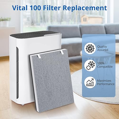 Miniatura 2 de Paquete de 2 filtros de repuesto Vital 100 True HEPA compatibles con purificador de aire LEVOIT Vital 100, H13 y juego de carbón activado de alta