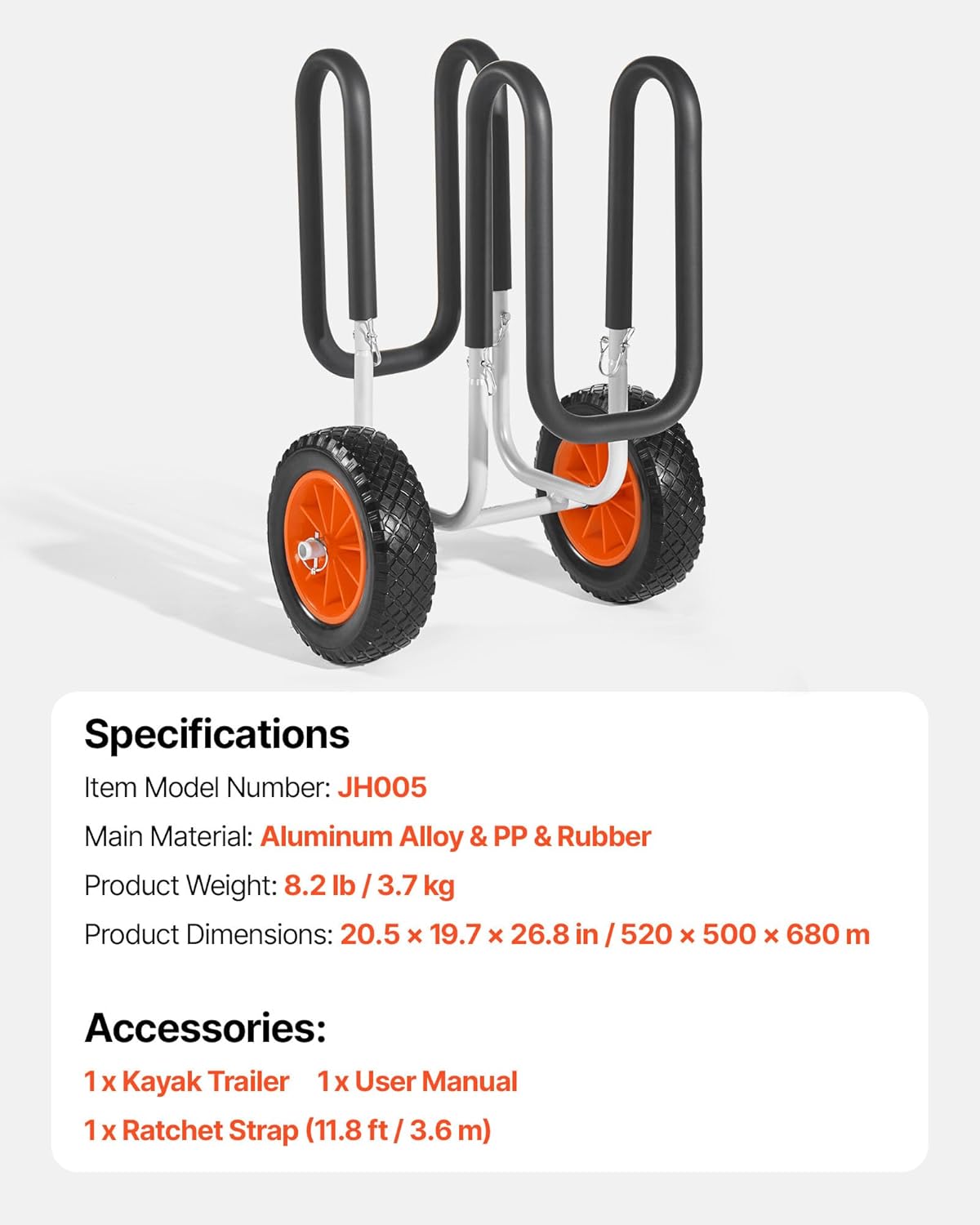VEVOR Stand Up Board Cart, 150 lbs Surfboard Transport Cart, with 10-inch Solid Rubber Tires & Kickstands & Ratchet Strap for 2 Stand Up Paddle Boards & Surfboards