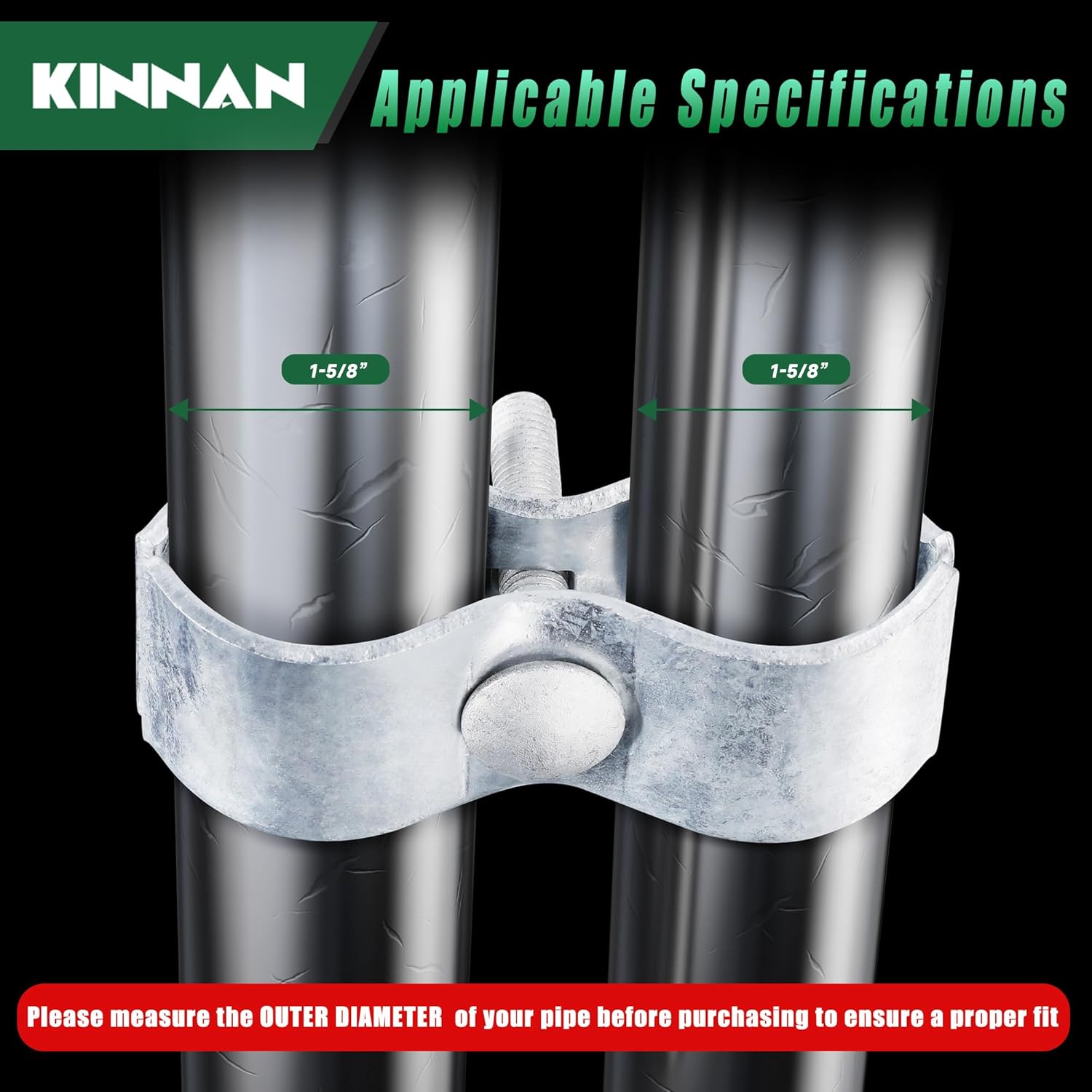 12 Pcs 1-5/8" Chain Link Fence Panel Clamps, Dog Kennel Clamps for 1-5/8" OD Pipe, Galvanized Steel, for Round Pipe Panel Frame,Bolts & Nuts include