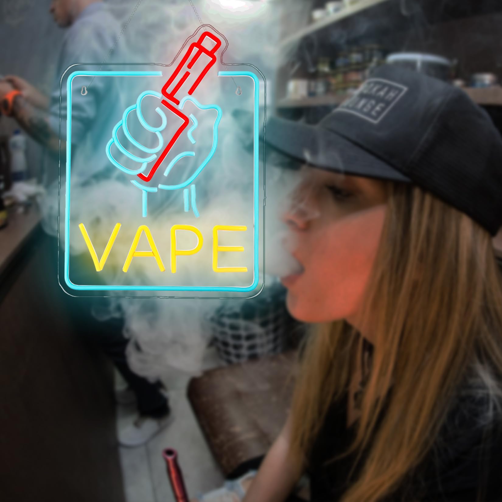 elf bar vape uk VAPE Neon Sign Led for Business Smoke Shops Neon Light Up Signs Wall Art  VapeSmoke Smoking Store USB Powered 15.7