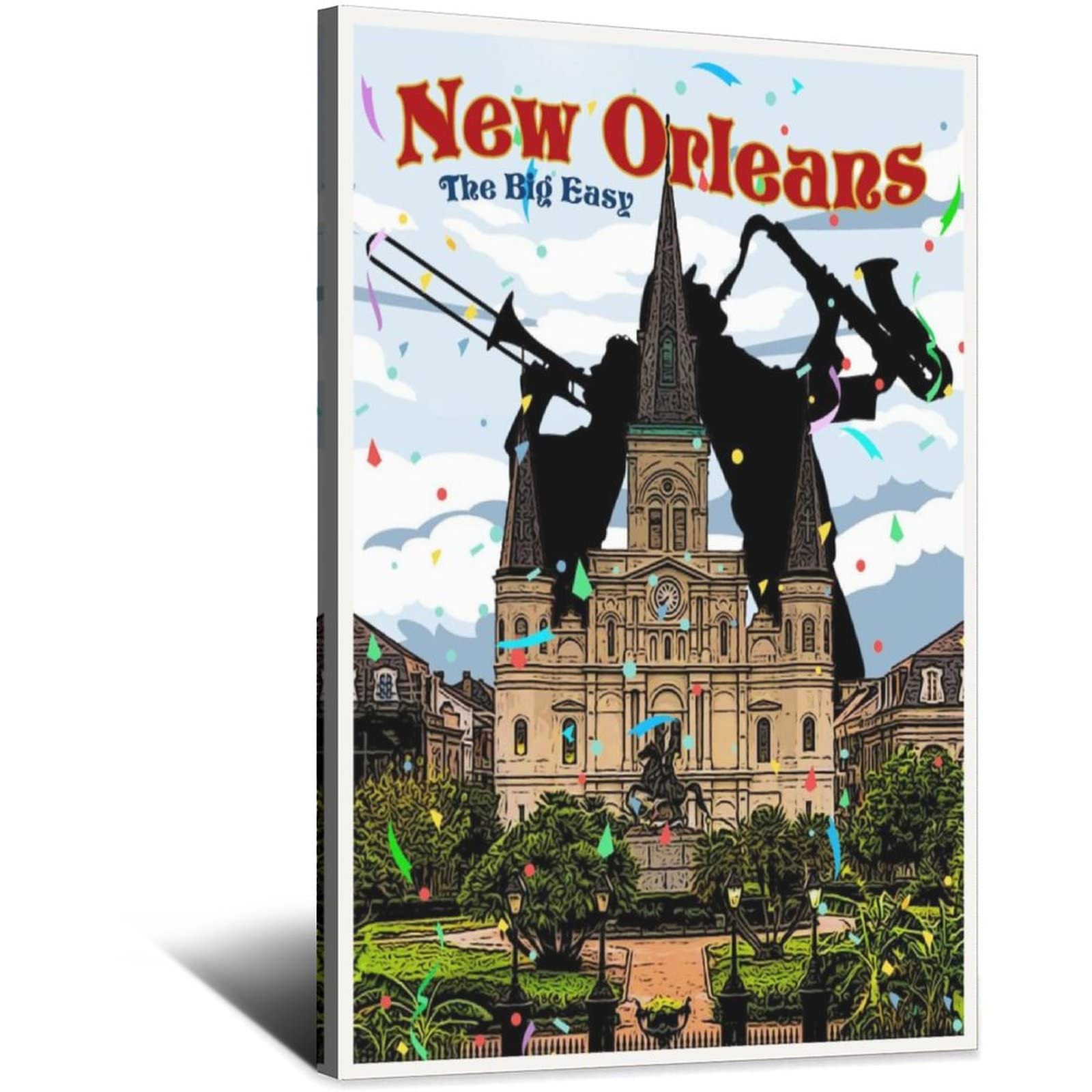 Póster decorativo de viaje de Nueva Orleans con diseño de castillo de la vendimia de Nueva Orleans Cartel de arte de la lona del dormitorio moderno de la lona de la pintura de carteles