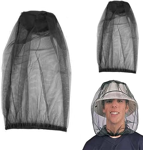 UGpine Malla de mosquitera Malla de red para la cabeza, 2 unidades, pesca, camping, malla, protector facial, sombrero de mosquito, cobertura