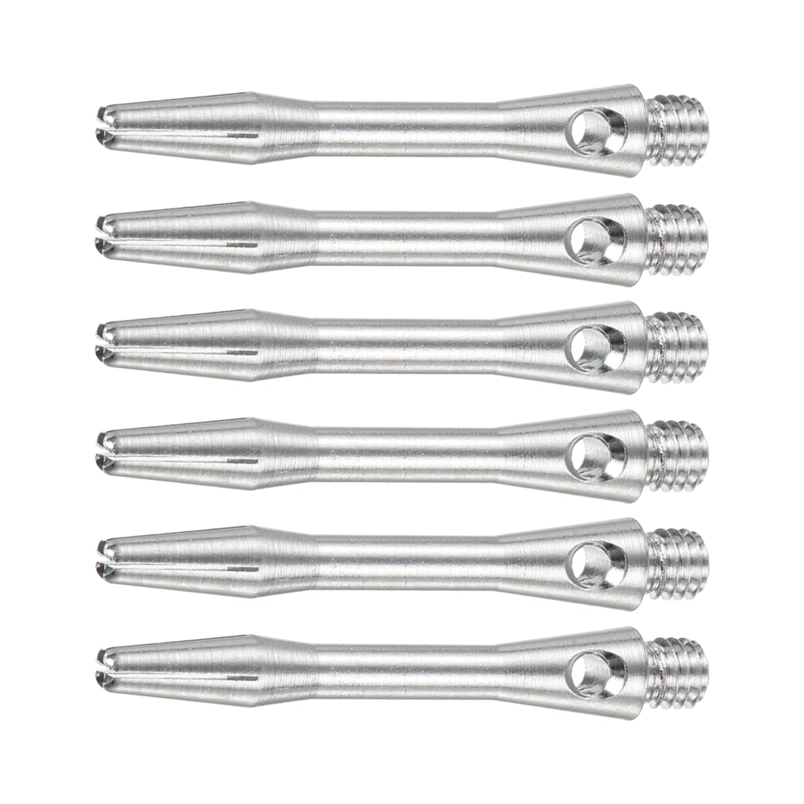 YOKIVE 6 Pcs Dart Shafts, Indoor Outdoor Aluminum Medium 2BA Thread Dart Stems Replacement Dart Accessories | Home, Club, Camping (Silver Tone, 35mm)