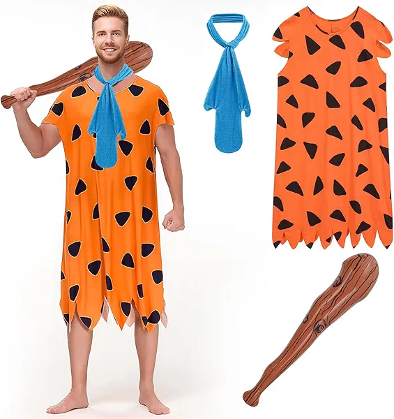 Ecocomfy Halloween Costume for Adults - Caveman Cartoon Character Party Outfits, Hawaiian-Themed Fun Adult Masquerade Outfits